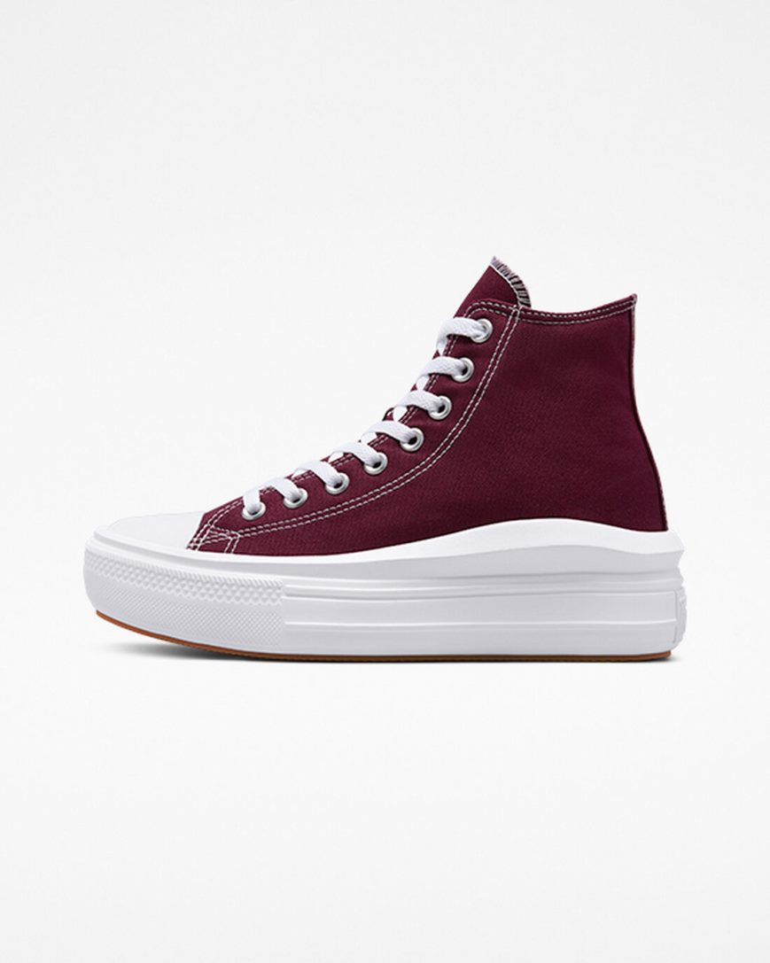 Topanky Na Platforme Converse Chuck Taylor All Star Move Seasonal Color Vysoke Damske Tmavo Červené Biele | SK PQJBZ2